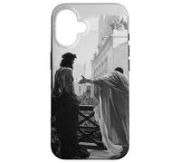 Carcasa para iPhone 16 Jesucristo Arrestado Poncio Pilato Pintura Bíblica Negro