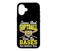 Carcasa para iPhone 16 Jesus and Softball Run The Bases Set Before You