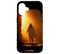 Carcasa para iPhone 16 Jesus Christ Glorious Resurrection Christian Faith (Black)