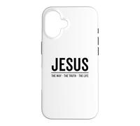 Carcasa para iPhone 16 Jesús El Camino La Verdad La Vida Fe Versículo Bíblico Cristiano