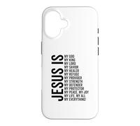 Carcasa para iPhone 16 Jesús Es Mi Todo Mi Todo Mi Dios Señor Salvador Sanador