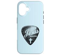 Carcasa para iPhone 16 Jesús Guitarra Púa Silueta Fe Cristiana