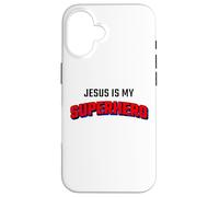 Carcasa para iPhone 16 Jesus is My Superhero - Kids & Adult Christian Faith Comic