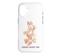Carcasa para iPhone 16 Jesus Loves You - American Sign Language Watercolor
