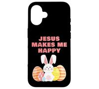 Carcasa para iPhone 16 Jesus Makes Me Happy - Girls & Women Easter Christian Faith