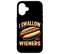 Carcasa para iPhone 16 Juego de Palabras Divertido con Salchichas con Forma de Trago Juicy Wieners