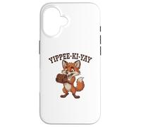 Carcasa para iPhone 16 Juguetón Occidental Yippee-KI-Yay Cartoon Fox Treasure I
