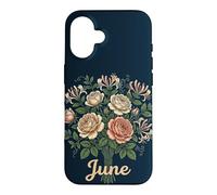 Carcasa para iPhone 16 June Birth Flower Rose & Honeysuckle Floral Cute Birthday