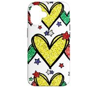 Carcasa para iPhone 16 Juneteenth Graphic For Black Women Red Yellow Green Heart