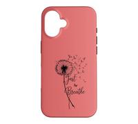 Carcasa para iPhone 16 Just Breathe Dandelion Butterfly Inspirational Boho Floral