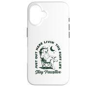 Carcasa para iPhone 16 Just out Here Living The Ruff Life Stay Pawsitive Cowboy Dog