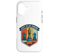 Carcasa para iPhone 16 Just Play Chess Retro Juego de Mesa Amantes Jugador de ajedrez
