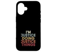 Carcasa para iPhone 16 Justice Name Justice Personalized Name First Given