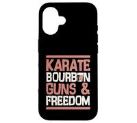 Carcasa para iPhone 16 Karate Bourbon Guns and Freedom USA Patriotic Dad American