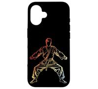 Carcasa para iPhone 16 Karate Boy Sketch Vintage para Niños
