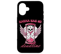 Carcasa para iPhone 16 Karma no Tiene Fecha límite de Reloj de Arena de Calavera gótica