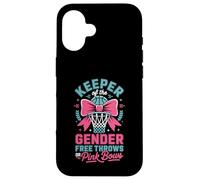 Carcasa para iPhone 16 Keeper of The Gender Reveal Free Throws or Pink Bows Party