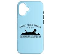 Carcasa para iPhone 16 Kids Girls Reading A Well Read Woman Is A Dangerous Creature