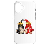 Carcasa para iPhone 16 King of Spades and Queen of Hearts with Funny Garden Gnomes