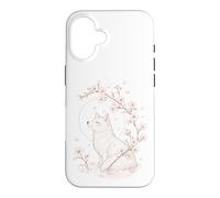 Carcasa para iPhone 16 Kitsune Fox Cherry Blossoms Meditación Zen Yoga Vida Mujeres
