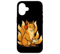 Carcasa para iPhone 16 Kitsune Gamer Japonés Vintage Anime Japón Ukiyo-e Retro