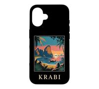 Carcasa para iPhone 16 Krabi Tailandia Tropical Coast Sunset Retro Viaje Diseño
