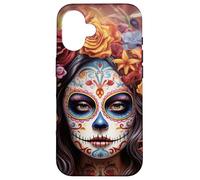 Carcasa para iPhone 16 La Catrina Mujer Dia De Los Muertos Latina Calavera De Azúcar
