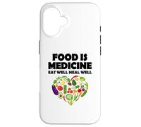 Carcasa para iPhone 16 La Comida es Medicina Comer Bien Sanar Bien Vegano