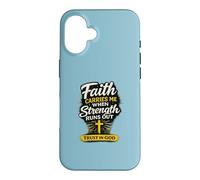 Carcasa para iPhone 16 La fe me sostiene Cuando se agotan Las Fuerzas Diseño Cristiano
