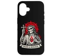Carcasa para iPhone 16 La Muerte es derrotada Oscuro Cristiano Gótico Esqueleto Fe G