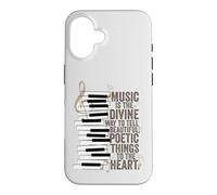 Carcasa para iPhone 16 La música es la Cita de Piano de la Manera Divina