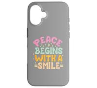 Carcasa para iPhone 16 La Paz Comienza con una Sonrisa Mujer niños Hombres