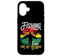 Carcasa para iPhone 16 La Pesca es Solo Cura para mi Angustia Puesta del Sol Retro Angler