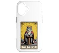 Carcasa para iPhone 16 La Torre Gato Tarot Carta Gato Rascador Poste Árbol Gato