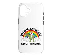 Carcasa para iPhone 16 La Vida no Tiene Sentido Todo Muere Divertido Dinosaurio Jesús