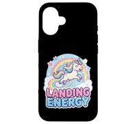 Carcasa para iPhone 16 Landing Energy Unicornio Arcoiris Pastel