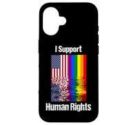 Carcasa para iPhone 16 Las Banderas apoyan los Derechos Humanos Orgullo Gay Reflexión Diversidad