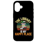 Carcasa para iPhone 16 Lector Vintage The Library Is My Happy Place, Bibliotecario Retro