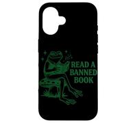 Carcasa para iPhone 16 Leer un Libro Prohibido Libro de Lectura de Rana Nerd Literatura Adicto