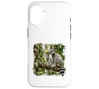Carcasa para iPhone 16 Lémur Vida Silvestre Animal Selva Bosque Árbol Rama Tropical
