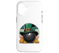 Carcasa para iPhone 16 Leprechaun Bowling Ball St. Patrick's Day Gold