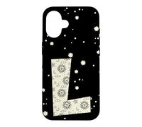 Carcasa para iPhone 16 Letra Celestial L Sol Luna Alfabeto Vintage