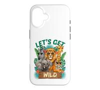 Carcasa para iPhone 16 Let's Get Wild Safari Animals - Gráfico de zoológico