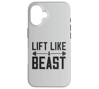Carcasa para iPhone 16 Levantar como Una Bestia Diciendo Culturista Barbell