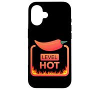 Carcasa para iPhone 16 Level Hot Picante Chili Pepper Workout Lifting Gym Foodie