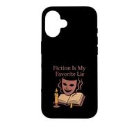 Carcasa para iPhone 16 Libro Nerd Humor Ficción Escape Burnout Bibliófilo Vibes