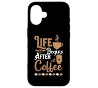 Carcasa para iPhone 16 Life Begins After Coffee Baristas Funny Coffee Lover