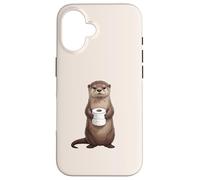 Carcasa para iPhone 16 Linda Nutria sosteniendo Papel higiénico Divertido Humor de baño