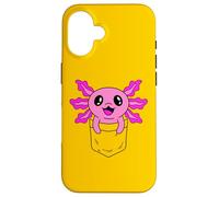 Carcasa para iPhone 16 Lindo Bebé Axolotl En El Bolsillo Kawaii Anime