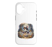 Carcasa para iPhone 16 Lindo Conejo Bruja Halloween Espeluznante Bosque Fantasmas